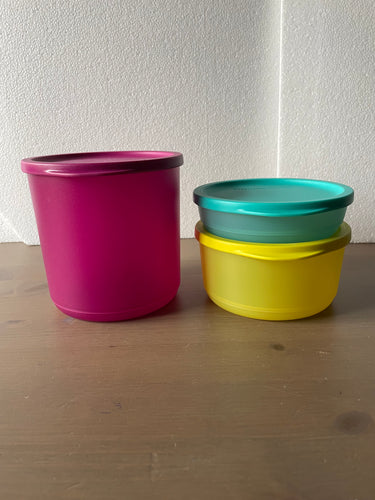 Conjunto de caixas redondas