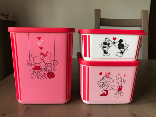 Caixas cubix Minnie & Mickey 650ml + 1L + 1,8L